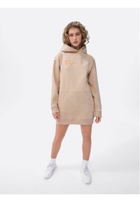 Sprandi Sukienka dzianinowa SP22-SUD011 Beżowy Relaxed Fit. Kolor: beżowy. Materiał: bawełna