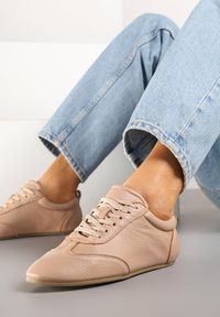 Born2be - Różowe Klasyczne Tenisówki z Ekoskóry Verianns. Okazja: na co dzień. Kolor: różowy. Materiał: jeans. Styl: klasyczny #3