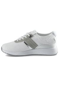 Big-Star - Sneakersy damskie Big Star, materiał tekstylny o siatkowej strukturze z elementami skóry syntetycznej z klasycznym sznurowaniem elastyczną cholewką o. Okazja: na co dzień. Zapięcie: sznurówki. Kolor: biały. Materiał: syntetyk, skóra, materiał. Szerokość cholewki: normalna #9