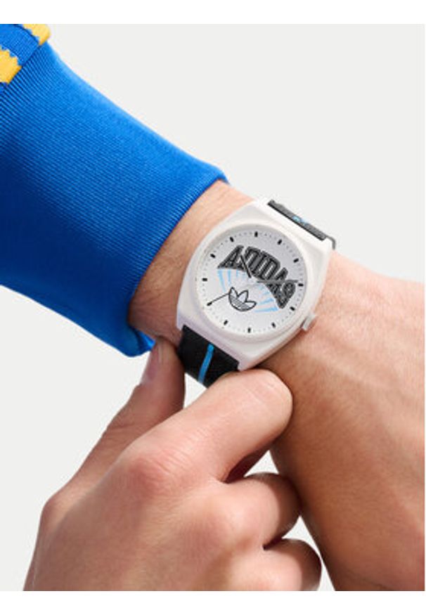 Adidas - adidas Zegarek Project Two AOST25038 Biały. Kolor: biały