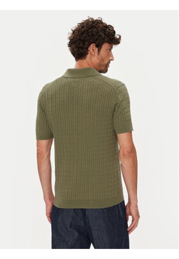 TOMMY HILFIGER - Tommy Hilfiger Polo MW0MW40701 Zielony Regular Fit. Typ kołnierza: polo. Kolor: zielony. Materiał: bawełna