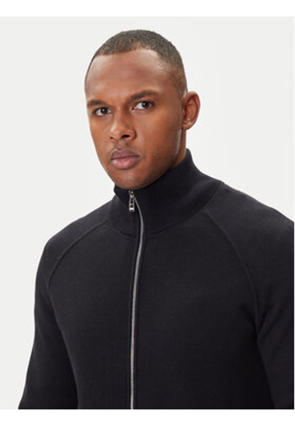 BOSS Kardigan H-Idino 50543150 Czarny Regular Fit. Kolor: czarny. Materiał: wełna, bawełna