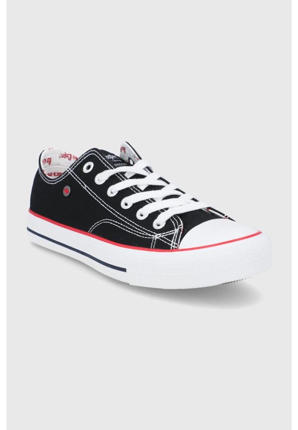 Lee Cooper tenisówki męskie kolor czarny. Nosek buta: okrągły. Kolor: czarny. Materiał: guma