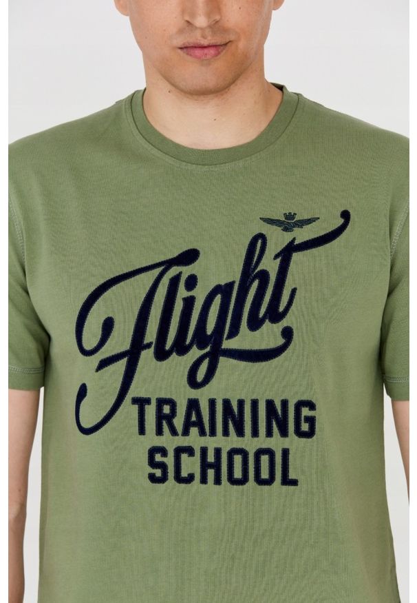 Aeronautica Militare - AERONAUTICA MILITARE Zielony bawełniany t-shirt męski, Rozmiar XXL. Kolor: zielony. Materiał: bawełna. Długość rękawa: krótki rękaw. Długość: krótkie