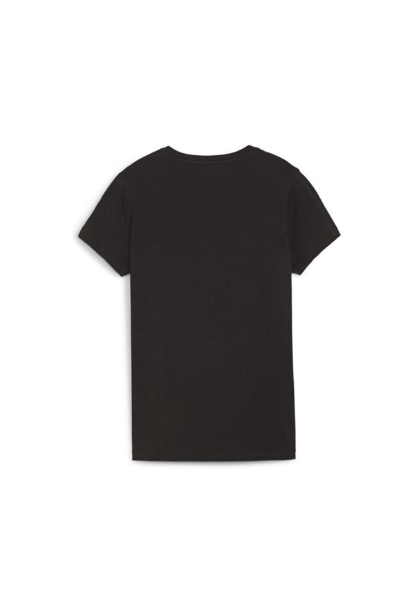 Puma - Damska koszulka ESS+ Script PUMA Black. Kolor: czarny. Wzór: aplikacja. Sport: joga i pilates
