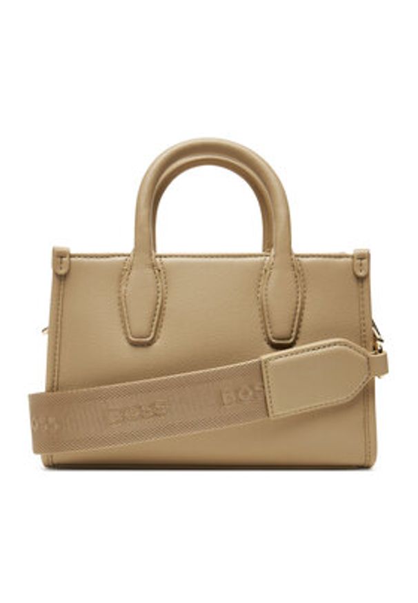 BOSS Torebka 50547766 Beżowy. Kolor: beżowy. Materiał: skórzane