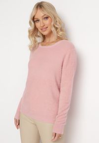 Born2be - Ciemnoróżowy Puchaty Sweter ze Ściągaczami Havinna. Kolor: różowy #4