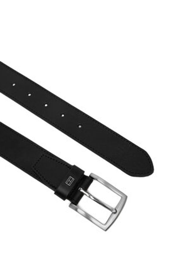 TOMMY HILFIGER - Tommy Hilfiger Pasek Denton Square Buckle Leather Belt AM0AM14188 Czarny. Kolor: czarny. Materiał: skóra