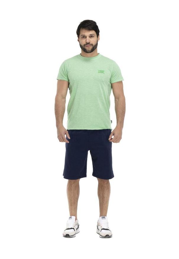 LEONE 1947 APPAREL - T-shirt męski z efektem sprania plaży. Kolor: zielony. Materiał: tkanina. Sport: fitness