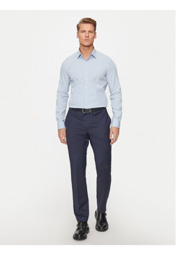 Calvin Klein Koszula K10K113163 Niebieski Slim Fit. Kolor: niebieski. Materiał: bawełna