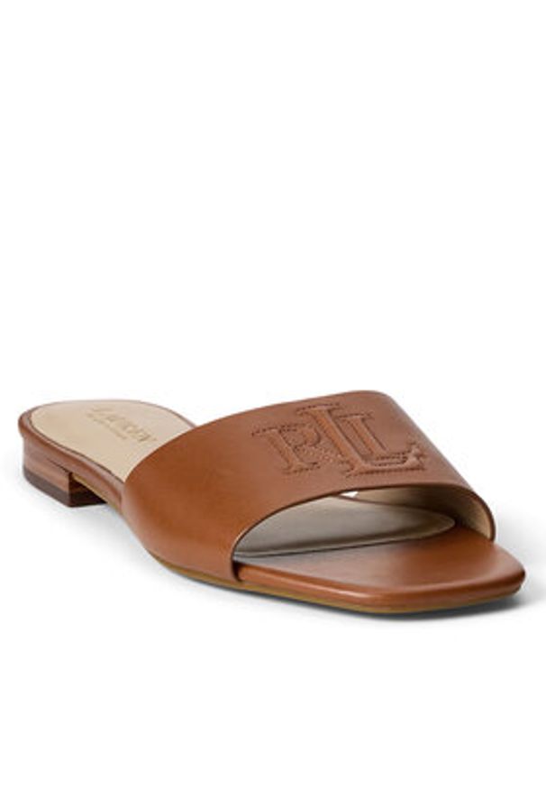 Lauren Ralph Lauren - LAUREN RALPH LAUREN Klapki 802959142002 Brązowy. Kolor: brązowy. Materiał: skóra