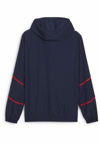 Puma - Męska kurtka przedmeczowa z tkaniny FC Red Bull Salzburg PUMA Club Navy Red Blue. Kolor: czerwony, wielokolorowy, niebieski. Materiał: tkanina