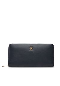 TOMMY HILFIGER - Tommy Hilfiger Duży Portfel Damski Th Icon Lrg Za AW0AW17744 Granatowy. Kolor: niebieski. Materiał: skóra