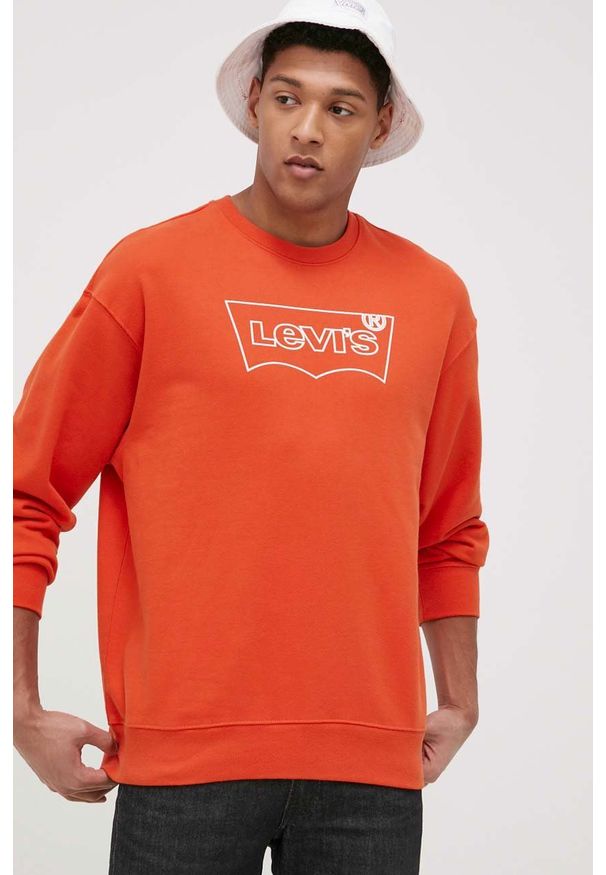 Levi's® - Levi's Bluza bawełniana męska kolor pomarańczowy gładka. Okazja: na spotkanie biznesowe. Kolor: pomarańczowy. Materiał: bawełna. Wzór: gładki. Styl: biznesowy
