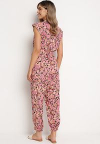 Born2be - Ciemnoróżowy Kombinezon Phaeniope. Kolor: różowy. Materiał: materiał. Długość rękawa: bez rękawów. Długość: długie. Wzór: aplikacja. Sezon: lato #5