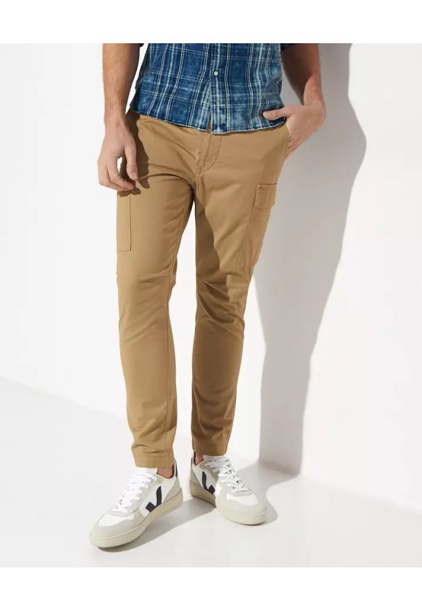 Ralph Lauren - RALPH LAUREN - Beżowe spodnie cargo. Kolor: beżowy. Materiał: bawełna, tkanina. Styl: klasyczny