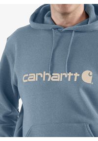 Bluza z kapturem męska Carhartt Signature Logo Sweatshirt. Typ kołnierza: kaptur. Kolor: niebieski