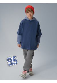 4f - 4F Spodnie dresowe joggery chłopięce - szare 140 (9-10 lat). Okazja: na co dzień. Kolor: szary. Materiał: dresówka. Sezon: lato. Styl: casual #1