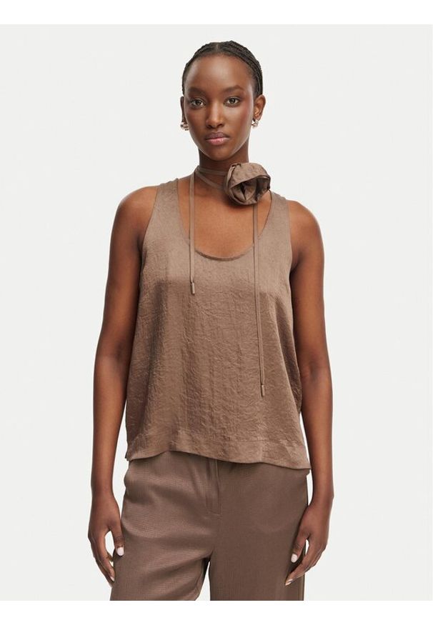 Marella Top Apogeo 2613161045 Brązowy Regular Fit. Kolor: brązowy. Materiał: acetat