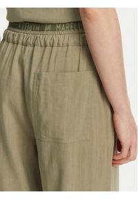 Marella Spodnie materiałowe Fred 2513131085 Zielony Wide Leg. Kolor: zielony. Materiał: len