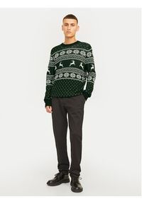 Jack & Jones - Jack&Jones Sweter Xmas Gabriel 12266118 Zielony Regular Fit. Kolor: zielony. Materiał: syntetyk #5