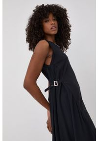 Liu Jo sukienka kolor czarny midi rozkloszowana. Kolor: czarny. Typ sukienki: asymetryczne, rozkloszowane. Długość: midi #4