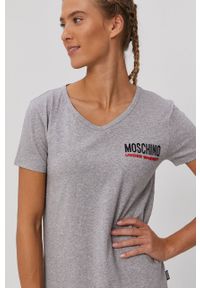 Moschino Underwear T-shirt damski kolor szary. Okazja: na co dzień. Kolor: szary. Wzór: aplikacja. Styl: casual #3