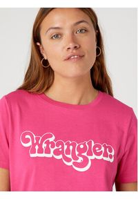 Wrangler T-Shirt W7N4D3P62 112332090 Różowy Regular Fit. Kolor: różowy. Materiał: bawełna #4