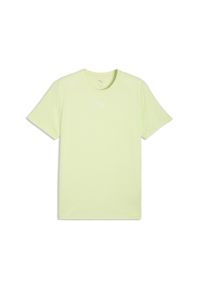 Puma - Męska melanżowa koszulka TAD ESSENTIALS z logo Cat PUMA. Kolor: zielony. Materiał: tkanina. Wzór: melanż. Sport: fitness #1