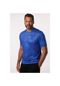 JAY-PI - Męski T-shirt funkcyjny Iron Anvil fitness rękaw 1/2 szybkoschnący. Kolekcja: plus size. Kolor: niebieski. Materiał: elastan, poliester, materiał. Wzór: nadruk. Sport: fitness