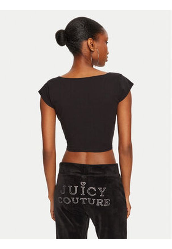 Juicy Couture Bluzka Regal JCBCT224831 Czarny Slim Fit. Kolor: czarny. Materiał: bawełna