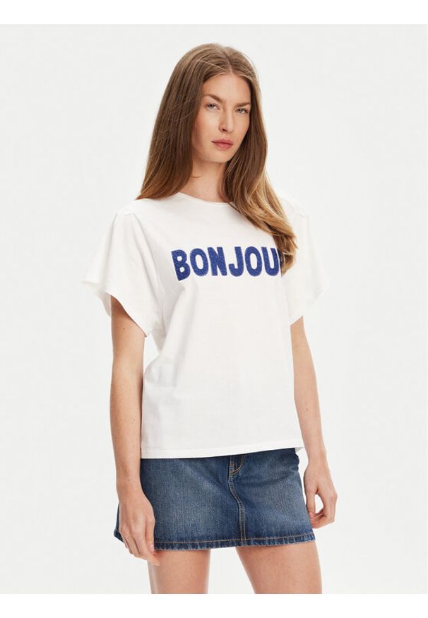United Colors of Benetton - United Colors Of Benetton T-Shirt 3LNSD109Z Biały Relaxed Fit. Kolor: biały. Materiał: bawełna