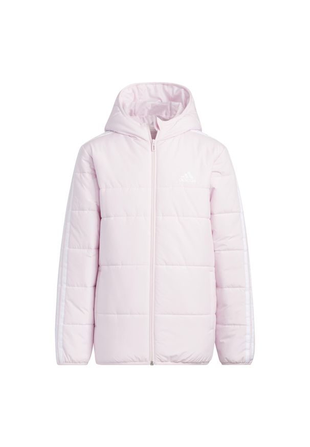 Adidas - Kurtka 3-Stripes Padded Kids. Kolor: różowy. Materiał: puch, materiał
