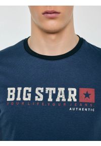 Big-Star - Koszulka męska z linii Authentic z logo BIG STAR ciemnoniebieska Summet 402. Kolor: niebieski. Materiał: jeans, bawełna. Styl: klasyczny, sportowy #3
