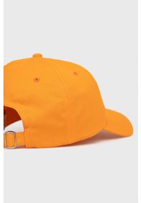 Tommy Jeans czapka bawełniana AW0AW11660.PPYY kolor pomarańczowy z aplikacją. Kolor: pomarańczowy. Materiał: bawełna. Wzór: aplikacja #3