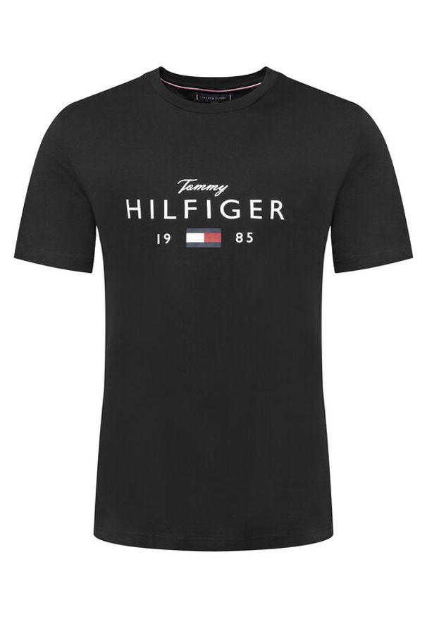 TOMMY HILFIGER - Tommy Hilfiger T-Shirt MW0MW41455 Czarny Regular Fit. Kolor: czarny. Materiał: bawełna