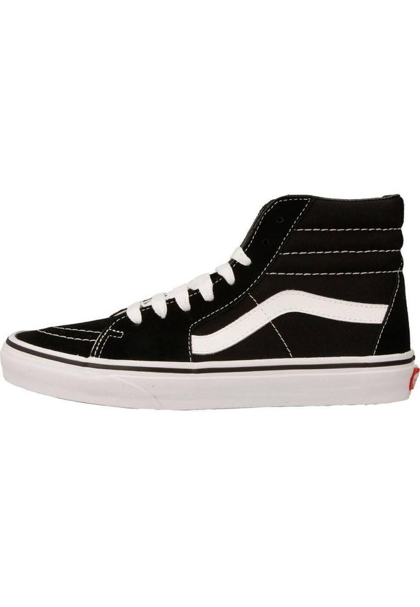 Buty do chodzenia unisex Vans SK8HI. Wysokość cholewki: za kostkę. Zapięcie: sznurówki. Kolor: czarny. Materiał: syntetyk, tkanina, skóra, materiał. Szerokość cholewki: normalna. Sport: turystyka piesza