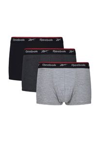 Reebok - Sportowe Bokserki Męskie Redgrave (zestaw 3 Sztuk). Kolor: czarny, szary, brązowy, wielokolorowy. Styl: sportowy