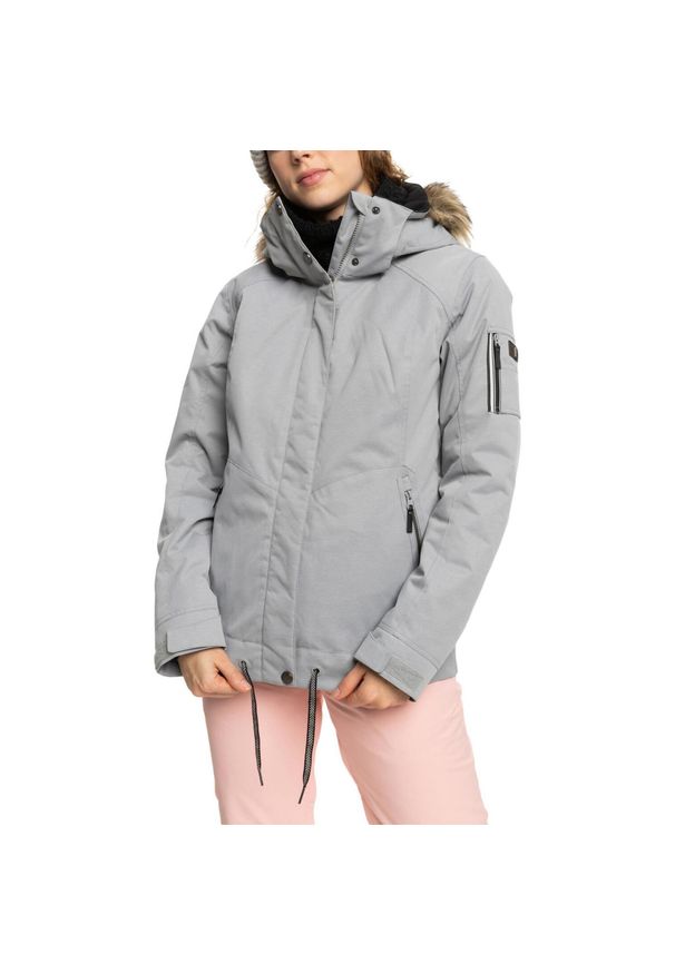 Kurtka narciarska damska Roxy Meade. Kolor: szary. Sezon: zima. Sport: narciarstwo