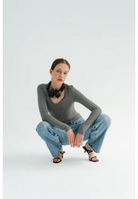 MOONHOLI - Longsleeve do jogi damski Moonholi NY Chic z długim rękawem. Kolor: szary. Długość rękawa: długi rękaw. Długość: długie. Sport: joga i pilates