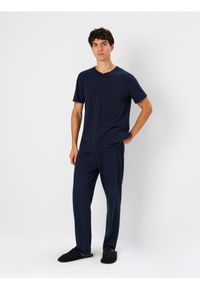 Sinsay - Piżama dwuczęściowa - granatowy. Kolor: niebieski #1