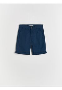 Reserved - Bawełniane szorty - granatowy. Kolor: niebieski. Materiał: bawełna #1