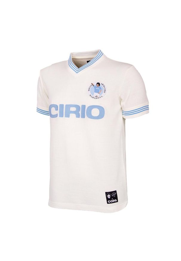 COPA FOOTBALL - Maradona x COPA Camisola de Futebol Retro Visitante Napoli 1988. Kolor: biały. Sport: piłka nożna