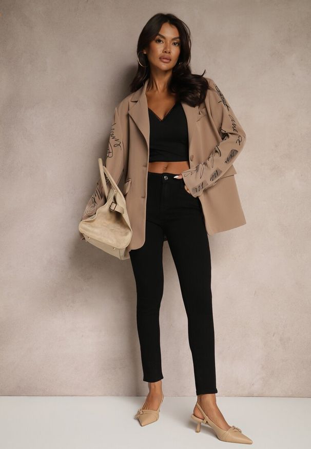 Renee - Czarne Bawełniane Jeansy Typu Slim Feloriel. Okazja: na co dzień, na spotkanie biznesowe. Kolor: czarny. Styl: sportowy, elegancki, biznesowy, casual