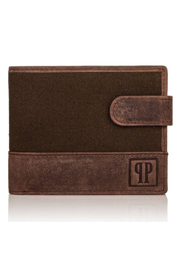 PAOLO PERUZZI - Portfel skórzany męski RFID brązowy Paolo Peruzzi T-03. Kolor: brązowy. Materiał: bawełna