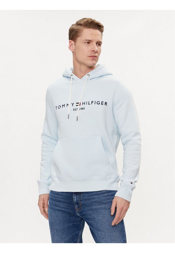 TOMMY HILFIGER - Tommy Hilfiger Bluza Logo MW0MW11599 Błękitny Regular Fit. Kolor: niebieski. Materiał: bawełna