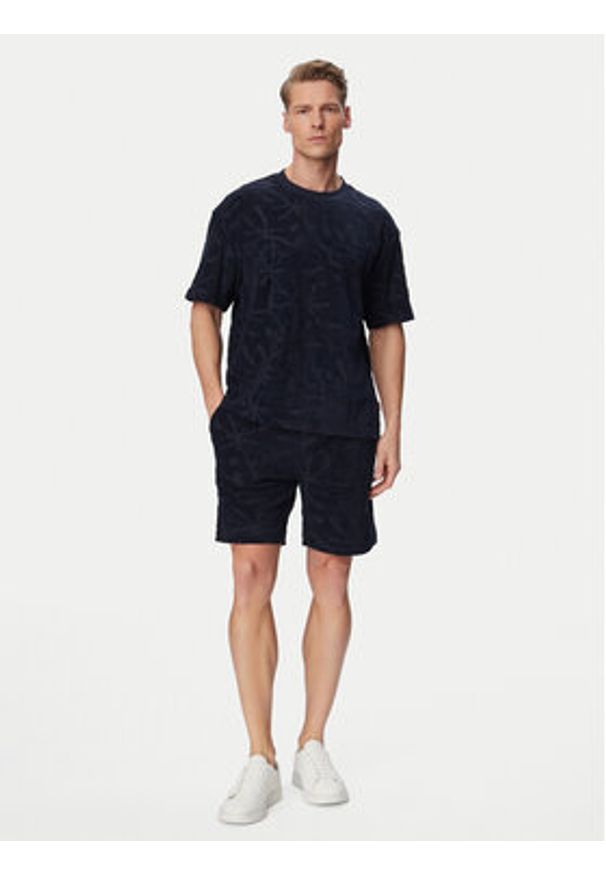 BOSS Szorty sportowe Se_Flower 50566816 Granatowy Regular Fit. Kolor: niebieski. Materiał: bawełna. Styl: sportowy