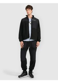 4f - 4F Spodnie polarowe joggery męskie - czarne L. Kolor: czarny. Materiał: polar #1