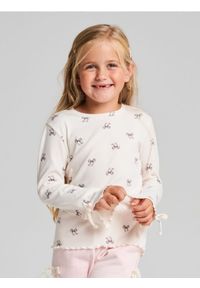 Sinsay - Prążkowana bluzka ze wzorkiem - wielobarwny. Materiał: prążkowany #1