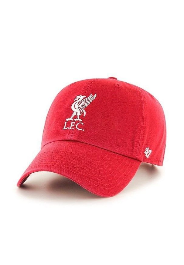 47 Brand - 47brand Czapka EPL Liverpool kolor czerwony z aplikacją. Kolor: czerwony. Wzór: aplikacja